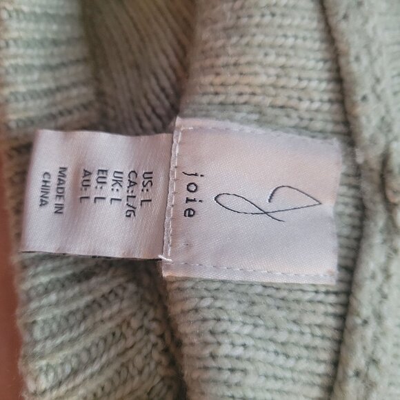 Joie Sage Green Knit Hooded Sweater Size L - Picture 5 of 7